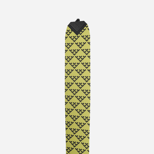Tip detail of a yellow/black Black Crows touring skin