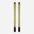 Pair of yellow/black Black Crows touring skins on a pair of Camox skis