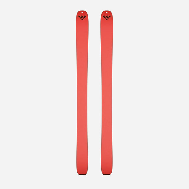 Bottom view of a pair of pink Black Crows Draco Freebird skis