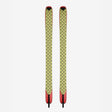 Pair of black/yellow Black Crows touring skins on skis