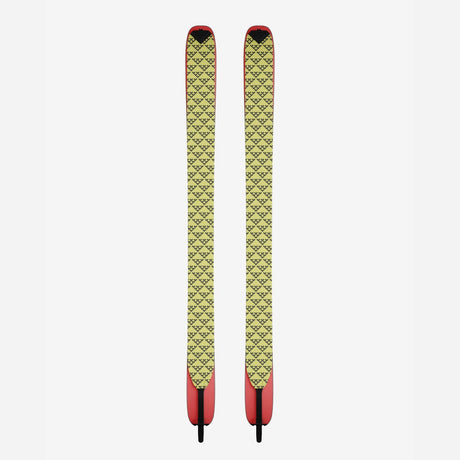 Pair of black/yellow Black Crows touring skins on skis