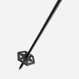 Tip/basket detail of a black Black Crows Duos Freebird ski pole