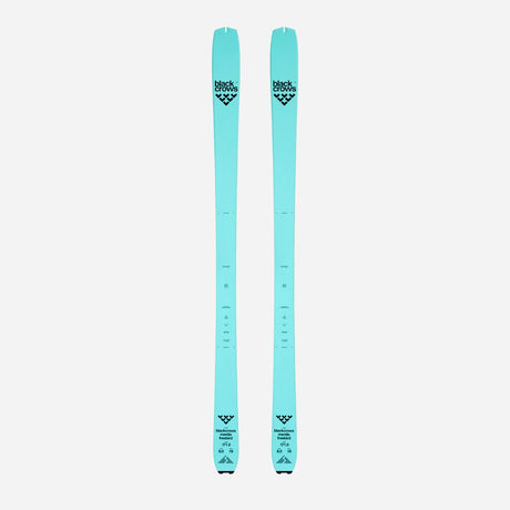 Top view of a pair of turquoise Black Crows Mentis Freebird skis