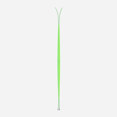 Side view of a pair of green Black Crows Navis Freebird skis