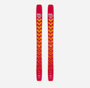 Top view of a pair of orange Black Crows Nocta skis