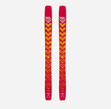 Top view of a pair of orange Black Crows Nocta skis