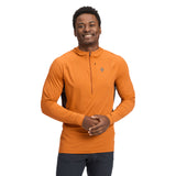Front on-model view of men's Black Diamond Alpenglow Pro Hoody in Saffron colour