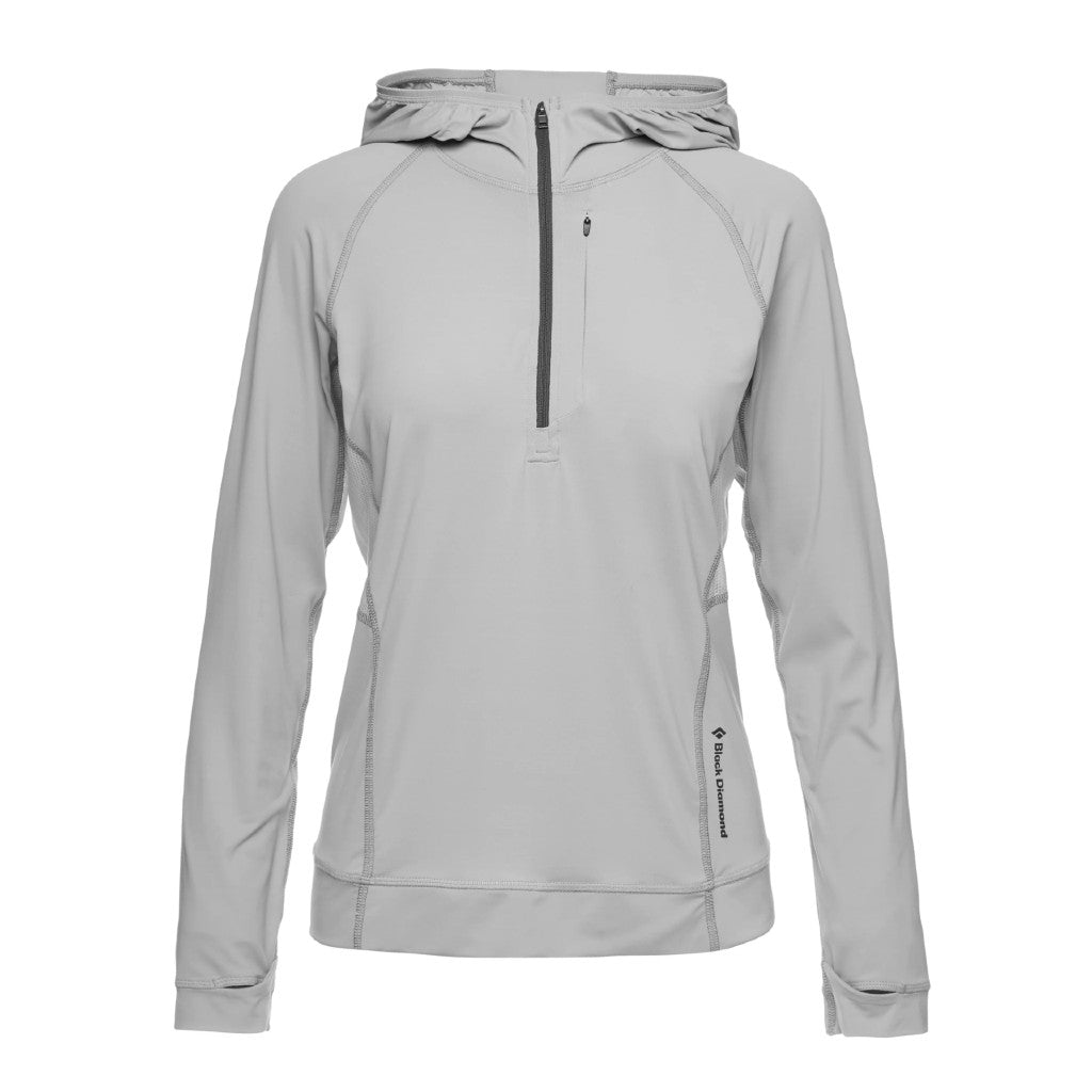 Women's Black Diamond Alpenglow pro hoody in Pewter colour