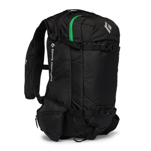 Back view of Black Diamond Dawn Patrol 32L pack in Black colour