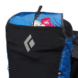 Pocket detail of Black Diamond Distance 22 backpack in Ultra Blue