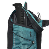 Pole storage view of Black Diamond Distance 22 women's pack