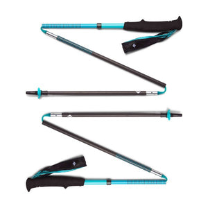 Collapsed view of women's Black Diamond Distance Carbon Z running poles