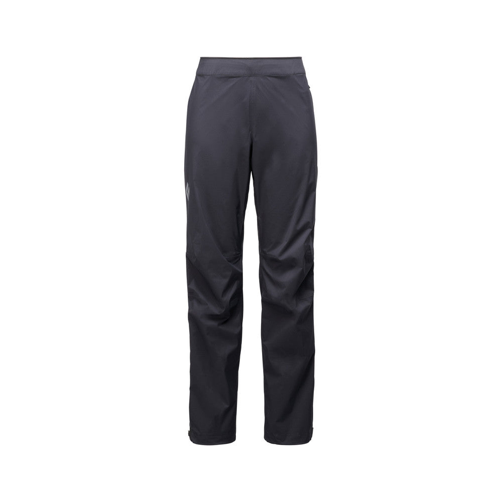 Women's Black Diamond Fineline Stretch Full Zip rain pants in black