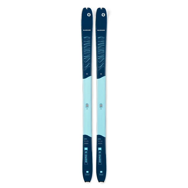 Top view of a pair of blue Blizzard Zero G 88 W backcountry touring skis