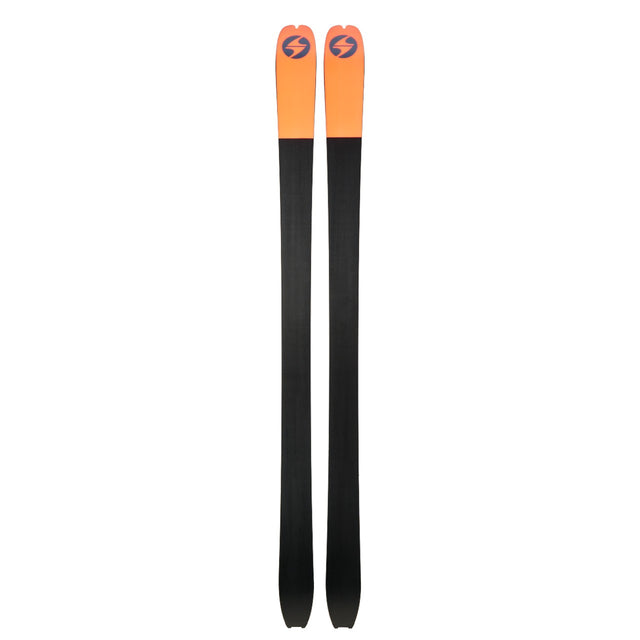 Bottom view of a pair of green Blizzard Zero G 88 backcountry skis