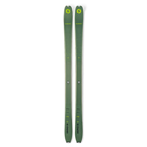 Top view of a pair of green Blizzard Zero G 88 backcountry skis