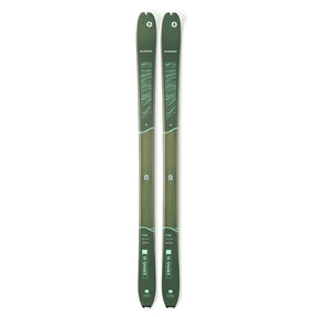 Top view of a pair of green Blizzard Zero G W backcountry touring skis