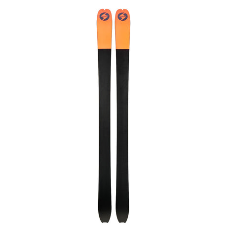 Bottom view of a pair of red Blizzard Zero G 96 backcountry touring skis