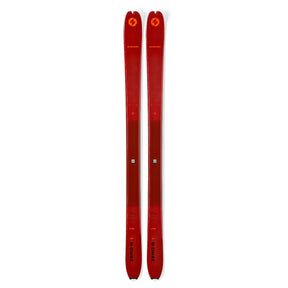 Top view of a pair of red Blizzard Zero G 96 backcountry touring skis