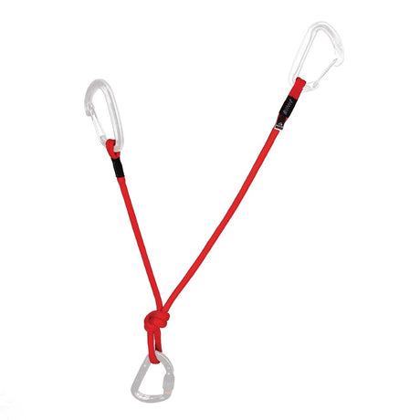 Red alpine runner with carabiner
