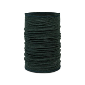 Buff Merino Lightweight neck gaiter in multistripes forest green colour