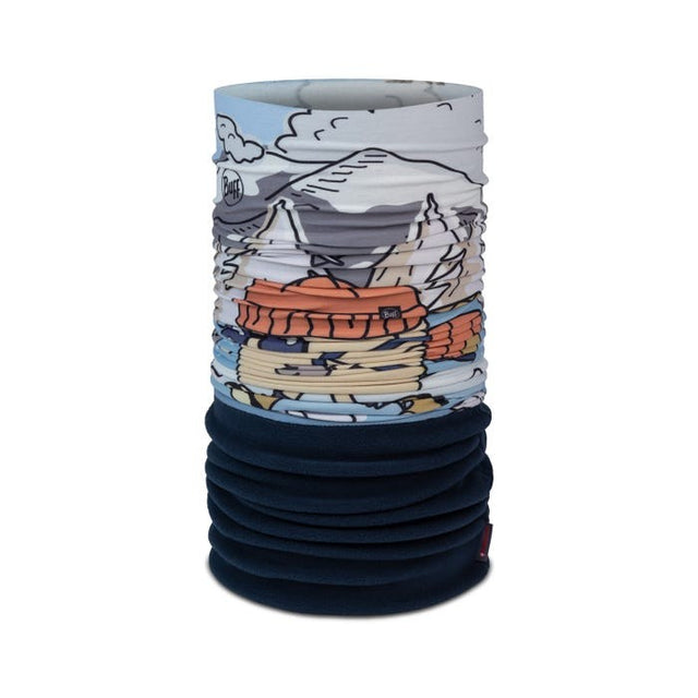 Buff Polar kids' neck gaiter in 'teyt blue' pattern