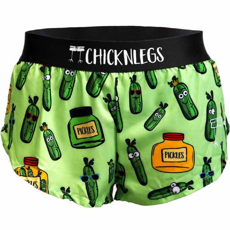 Women's ChicknLegs 1.5" split running shorts in pickles print
