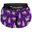 Women's ChicknLegs 1.5" split running shorts in sloths print