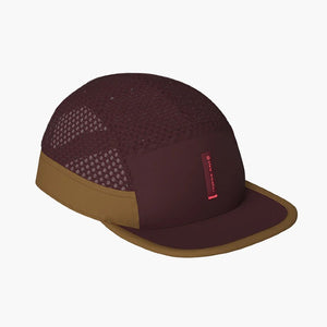 ciele ALZCap Carbon - Iconic VC running hat, 'belmont' (maroon/sand) colour