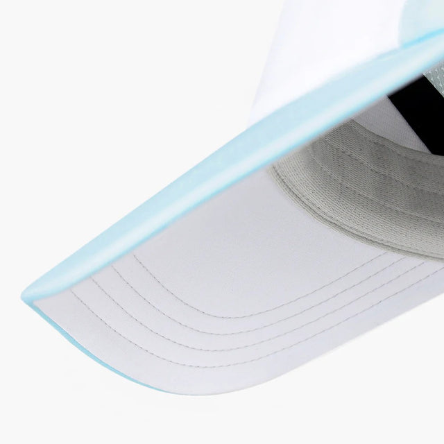 Under brim view of ciele athletics FSTCap SC Comp Iconic running hat in White/Light Grey colour