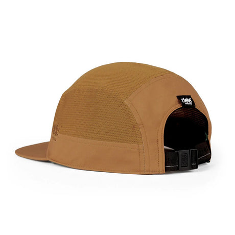 Back view of ciele athletics GOCap Comp Bars running hat in dark ochre colour