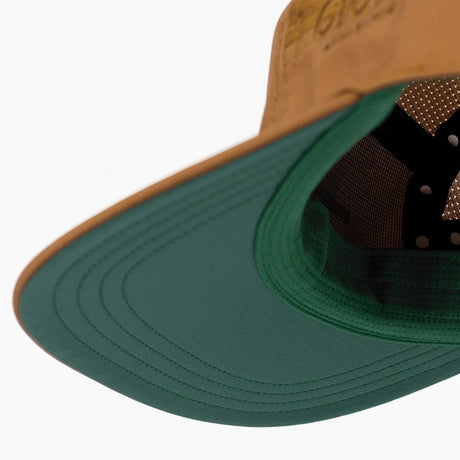 Under brim view of ciele athletics GOCap Comp Bars running hat in dark ochre colour
