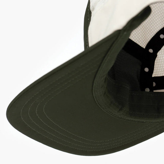 Under brim view of ciele athletics GOCap Comp Century running hat in seaweed/rainy day colour