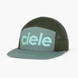ciele athletics GOCap Comp Century running hat in silver pine/seaweed colour