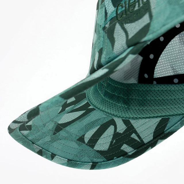 Underbill view of ciele athletics GOCap SC Field in loopy dusty turquoise colour