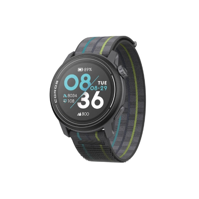 Black COROS PACE 3 GPS watch with nylon strap
