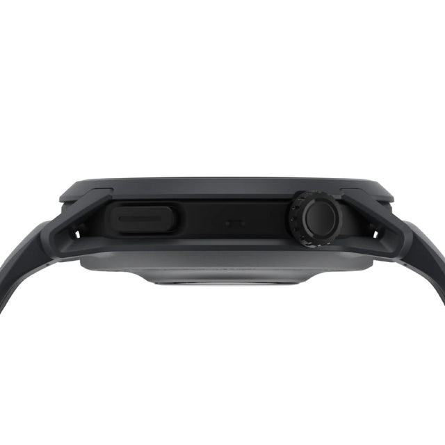 Profile view of black Coros Pace 4 GPS watch