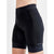 Side view on model of women's black Craft ADV Endur bike shorts