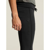 Side on-model closeup view of men's black Craft Hypervent running tights