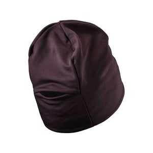 Back view of Craft microfleece ponytail hat in dark plum