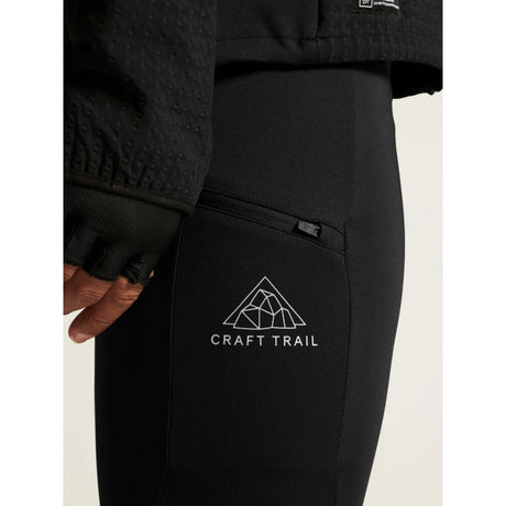 Craft Pro Trail Tights 2 Zipper detail in black colour