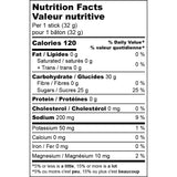 Nutrition facts label for dig deep lemon ginger carb stick