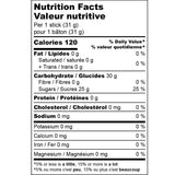 Nutrition facts for original Dig Deep carb sticks