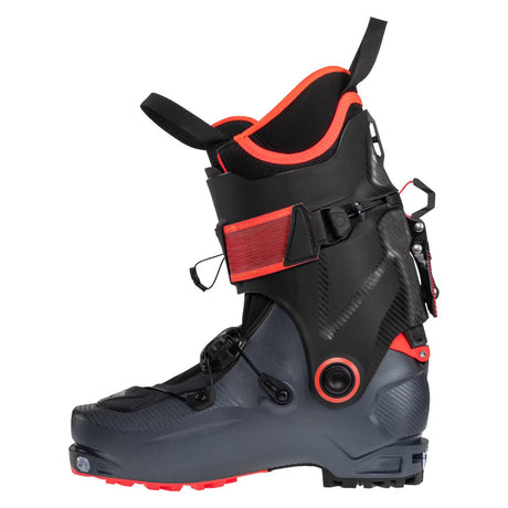Inner side view of women's red/coral Blacklight ski boot