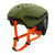 Dynafit TLT Helmet with visor removed, winter moss colour