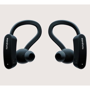 Pair of black Earshots sports earbuds