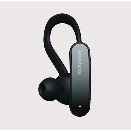 Side view of black Earshots sports earbud