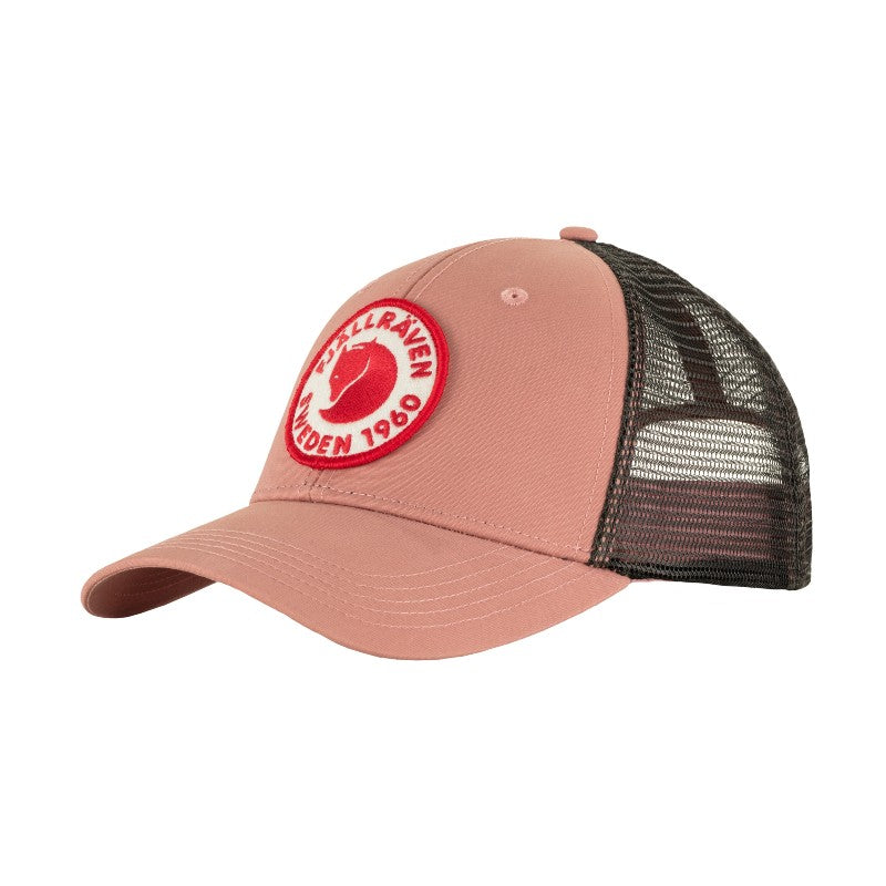 Dusty rose fjallraven 1960 logo langtradarkeps hat, front