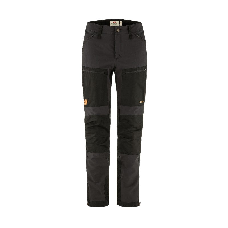 Front view of women's black fjallraven keb agile trousers