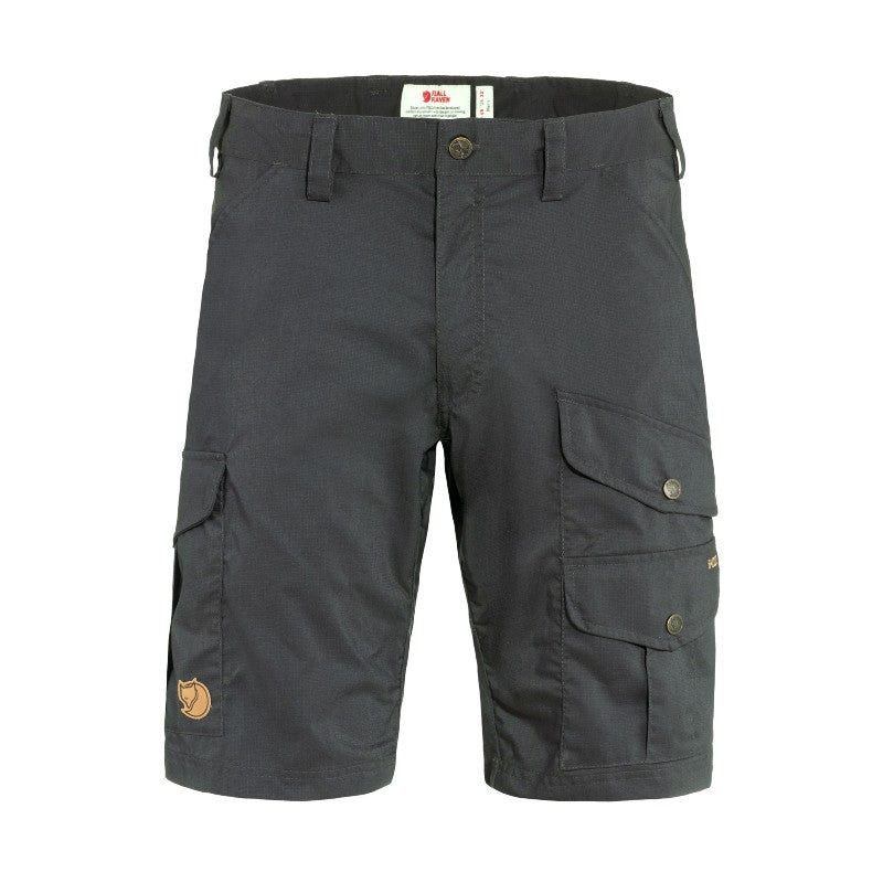 Front view of men's dark grey fjallraven vidda pro lite shorts